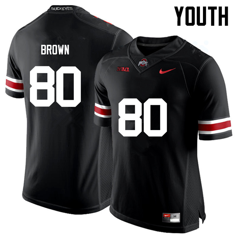 Ohio State Buckeyes Noah Brown Youth #80 Black Game Stitched College Football Jersey